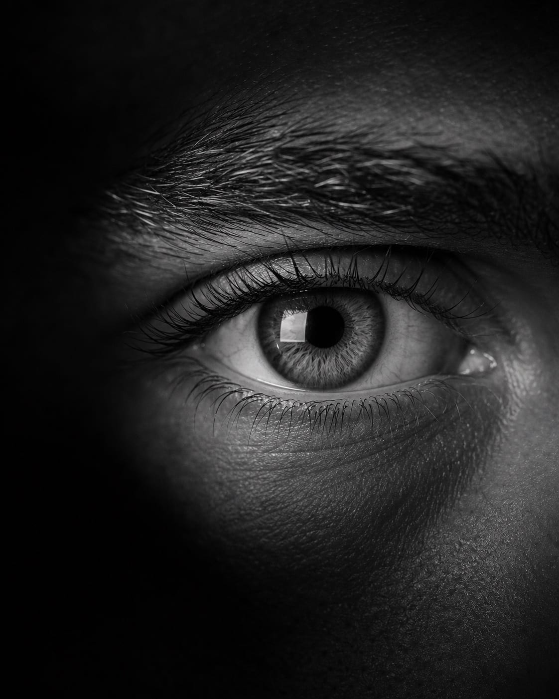 Mirada humana enfocada en una señal